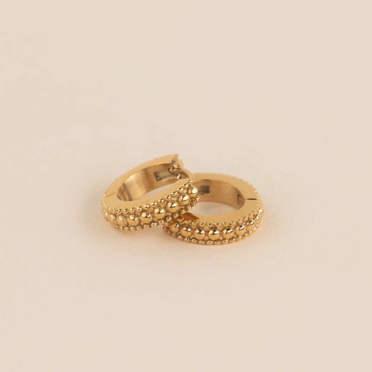 Dotted Chunky Huggie Hoop Earrings by Oh Clementine
