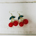Double Cherries Rockabilly Earrings | 2.5" long by The Bullish Store