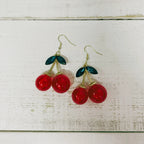 Double Cherries Rockabilly Earrings | 2.5" long by The Bullish Store
