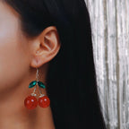 Double Cherries Rockabilly Earrings | 2.5" long by The Bullish Store