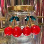 Double Cherries Rockabilly Earrings | 2.5" long by The Bullish Store
