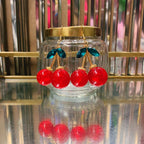 Double Cherries Rockabilly Earrings | 2.5" long by The Bullish Store