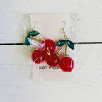 Double Cherries Rockabilly Earrings | 2.5" long by The Bullish Store