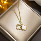 Double Clover Necklace by Curated By Suarez