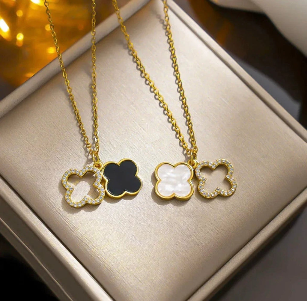 Double Clover Necklace by Curated By Suarez
