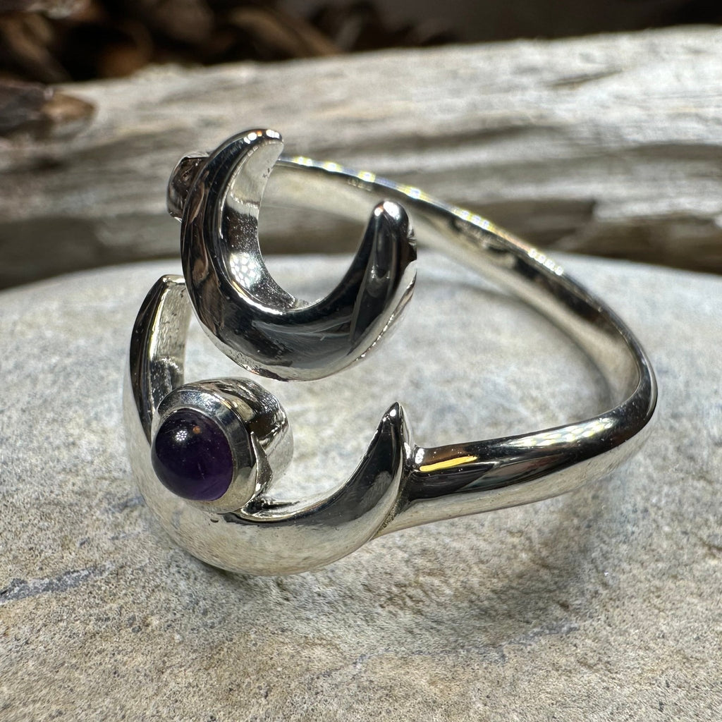 Double Crescent Moon Ring in Sterling Silver Ring La Vie Bien Double Crescent Moon Ring in Sterling Silver