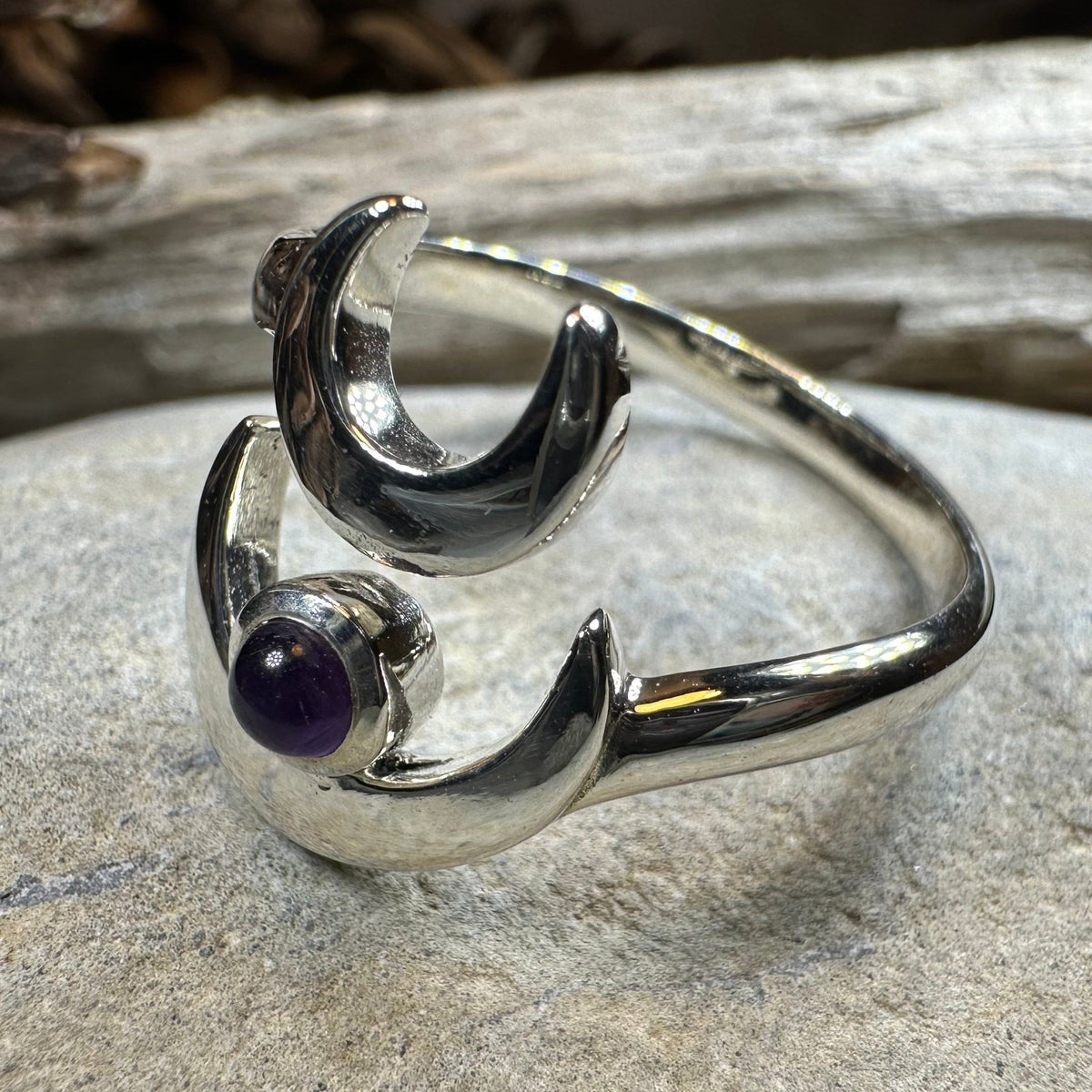 Double Crescent Moon Ring in Sterling Silver Ring La Vie Bien Double Crescent Moon Ring in Sterling Silver