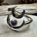 Double Crescent Moon Ring in Sterling Silver Ring La Vie Bien Double Crescent Moon Ring in Sterling Silver
