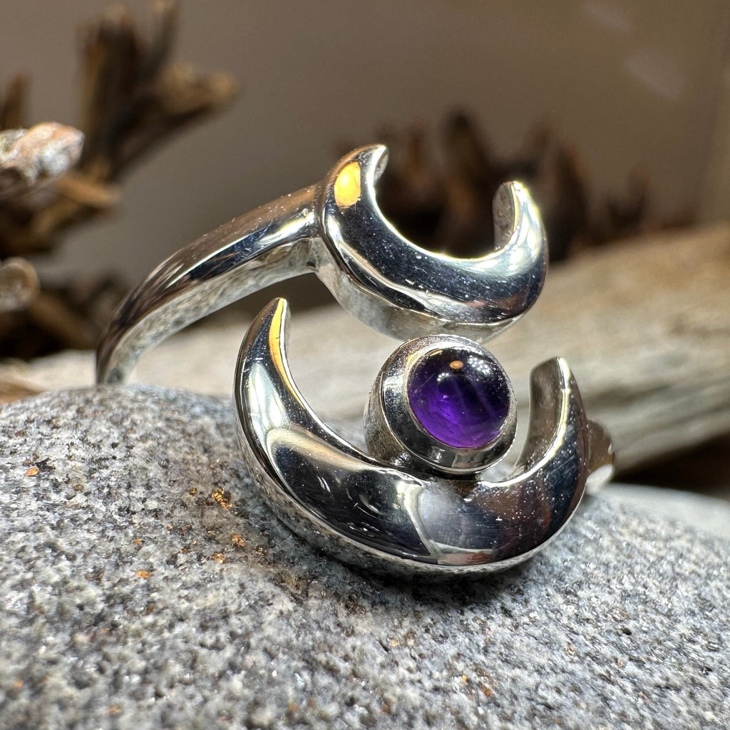 Double Crescent Moon Ring in Sterling Silver Ring La Vie Bien Double Crescent Moon Ring in Sterling Silver
