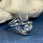 Double Crescent Moon Ring in Sterling Silver Ring La Vie Bien Double Crescent Moon Ring in Sterling Silver