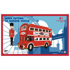 Double - Decker London Bus Model Kit - Wooden Laser - Cut 3D Puzzle (94 Pcs)