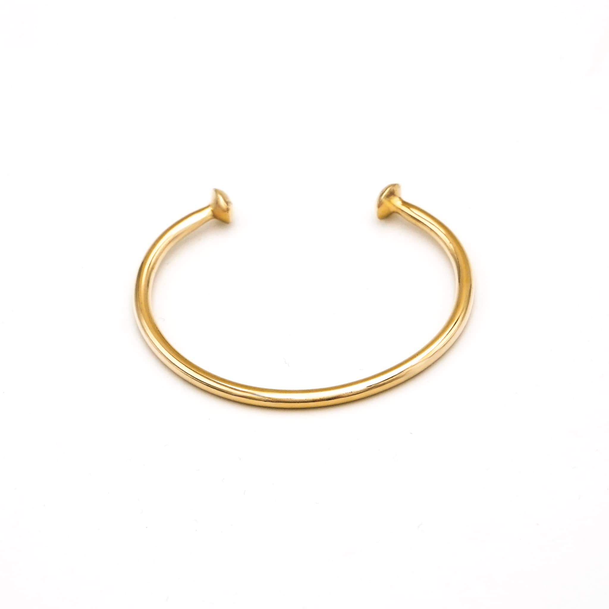 Double Dot Open Cuff Bracelet in Brass - Zari Bracelets La Vie Bien Double Dot Open Cuff Bracelet in Brass - Zari