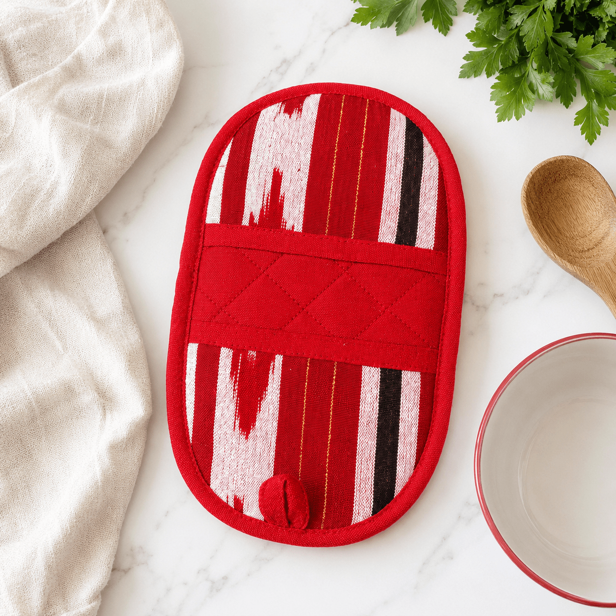 Double Ended Oval Pot Holder Kitchen-Linens La Vie Bien Double Ended Oval Pot Holder