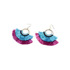Double Fan Tassel Boho Earrings - Thailand Jewelry La Vie Bien Double Fan Tassel Boho Earrings - Thailand