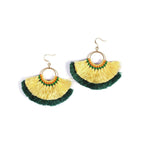 Double Fan Tassel Boho Earrings - Thailand Jewelry La Vie Bien Double Fan Tassel Boho Earrings - Thailand