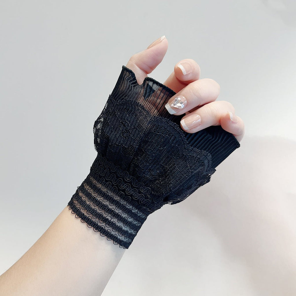 Double Layer Lace Ruffle Cuff Sleeves (MAC421) La Vie Bien Double Layer Lace Ruffle Cuff Sleeves (MAC421)