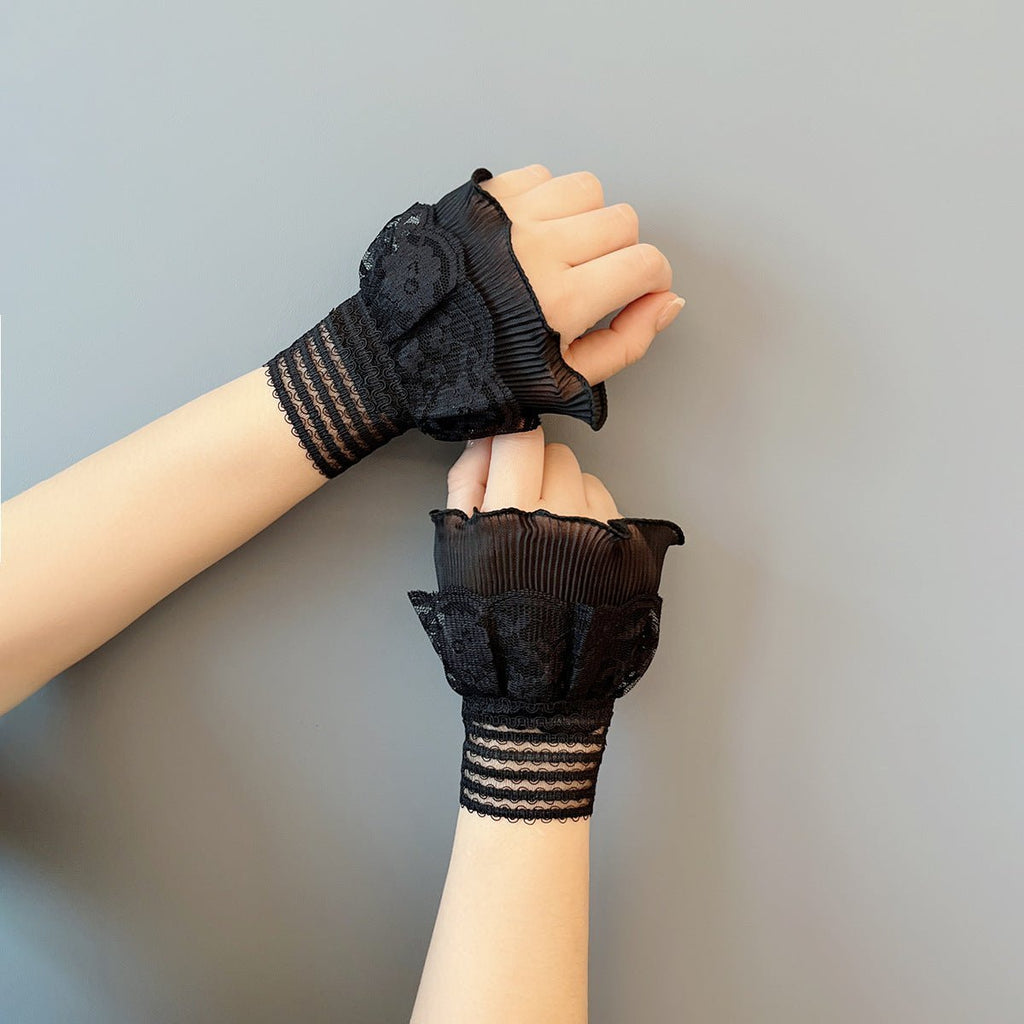 Double Layer Lace Ruffle Cuff Sleeves (MAC421) La Vie Bien Double Layer Lace Ruffle Cuff Sleeves (MAC421)