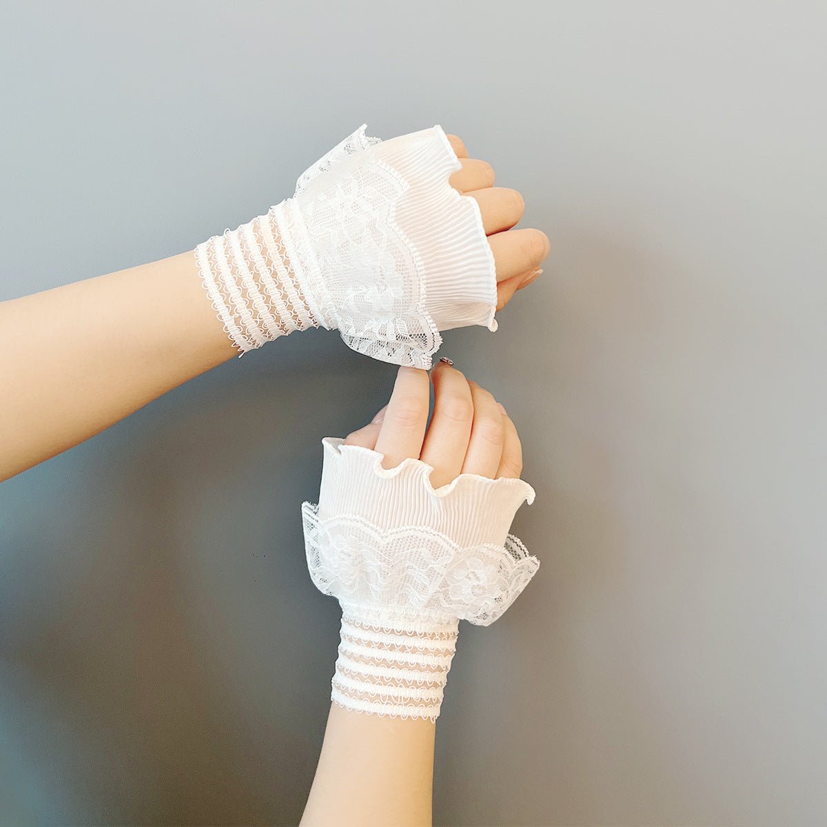 Double Layer Lace Ruffle Cuff Sleeves (MAC421)