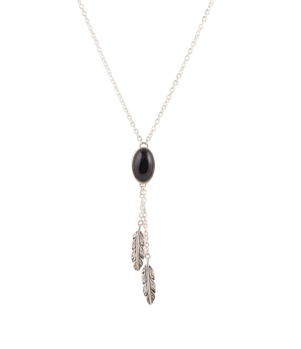 Double Or Nothing Quill Onyx and Sterling Silver Necklace