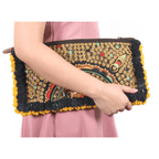 Double Pompom Embroidered Hmong Clutch - Thailand Bags La Vie Bien Double Pompom Embroidered Hmong Clutch - Thailand
