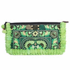 Double Pompom Embroidered Hmong Clutch - Thailand Bags La Vie Bien Double Pompom Embroidered Hmong Clutch - Thailand