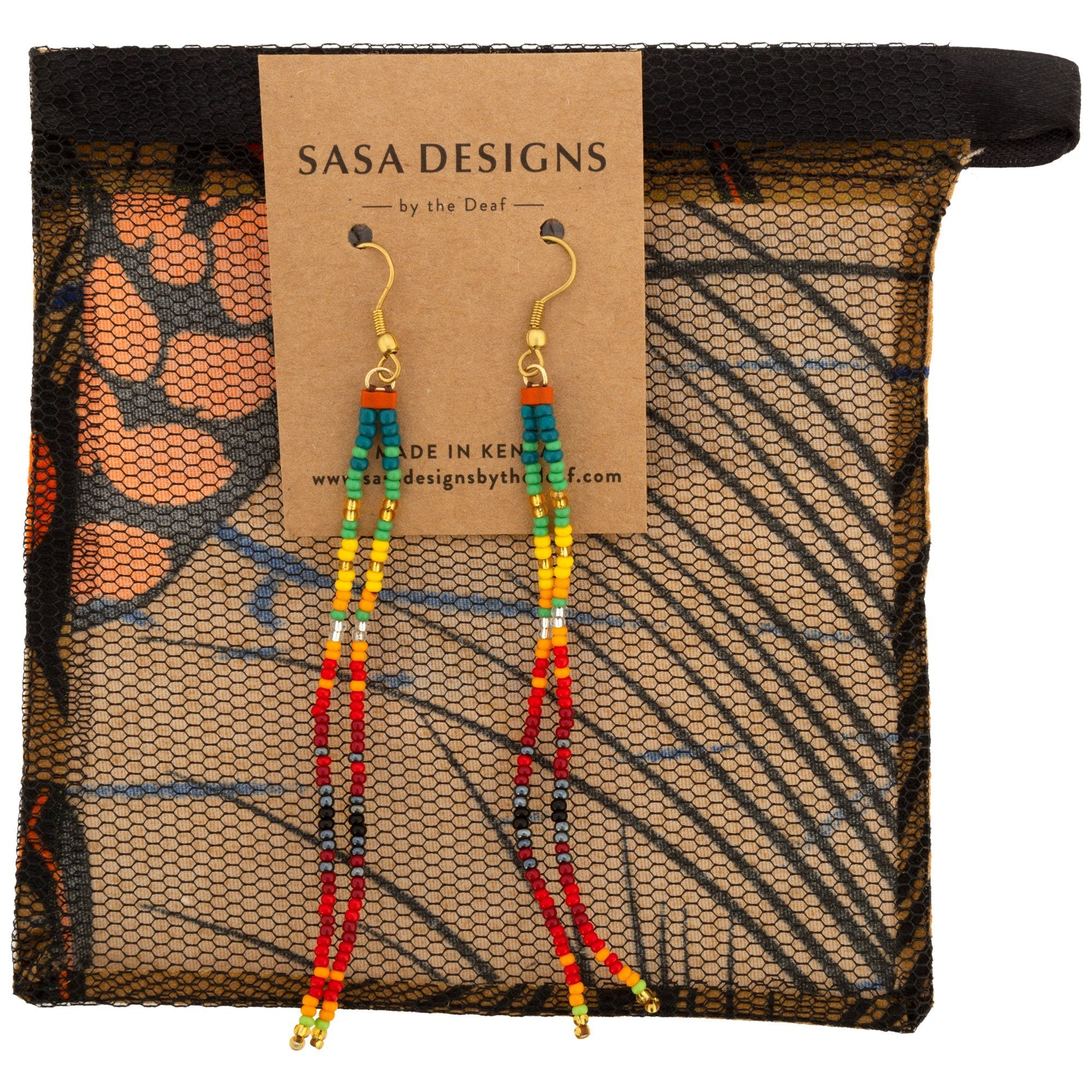 Double Rainbow Beaded Earrings Earrings - Fashion La Vie Bien Double Rainbow Beaded Earrings