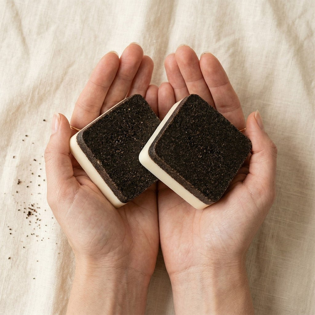 Double Shot - 2 Pack of Upcycled Coffee Soaps Exfoliating Bar Soap La Vie Bien Double Shot - 2 Pack of Upcycled Coffee Soaps