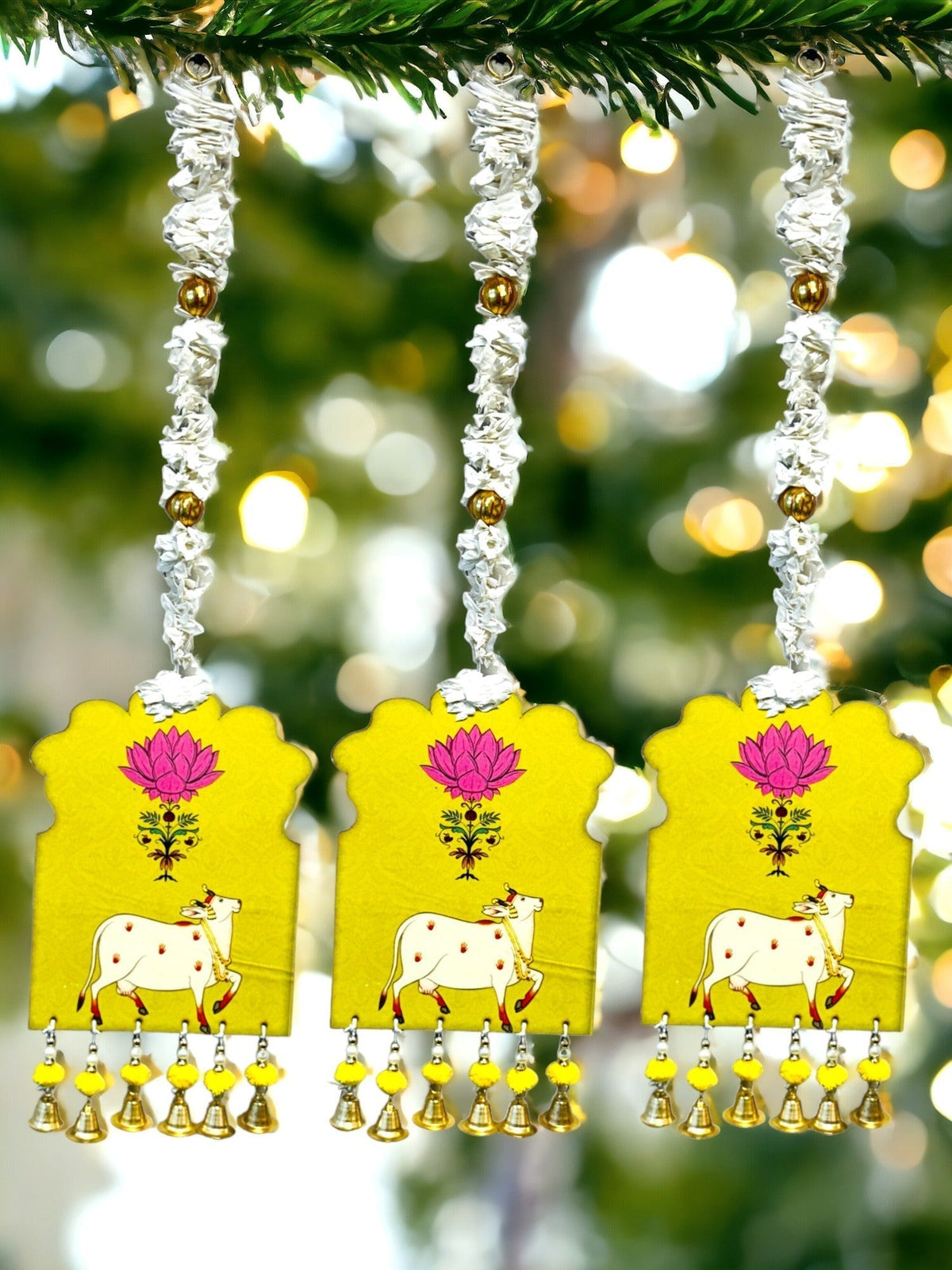 Double Sided Pichwai Cow Lari Festive Decor La Vie Bien Double Sided Pichwai Cow Lari