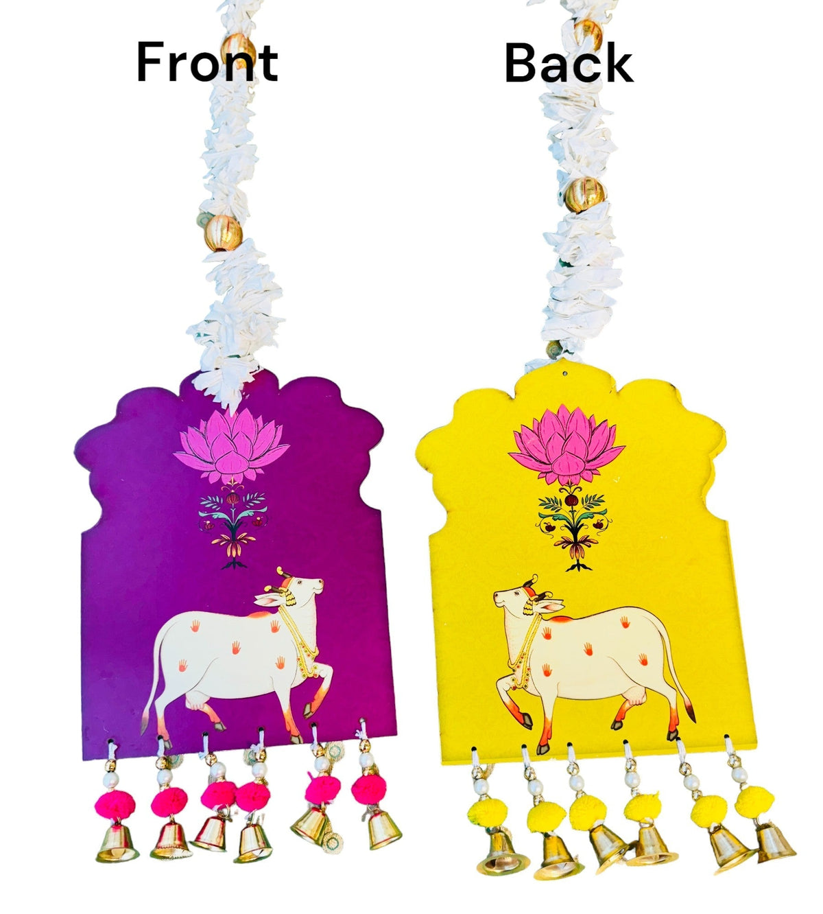 Double Sided Pichwai Cow Lari Festive Decor La Vie Bien Double Sided Pichwai Cow Lari