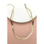 Double Snake and Largo Chain Necklace | Two Layer Gold Tone Jewelry by The Bullish Store