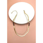 Double Snake and Largo Chain Necklace | Two Layer Gold Tone Jewelry by The Bullish Store