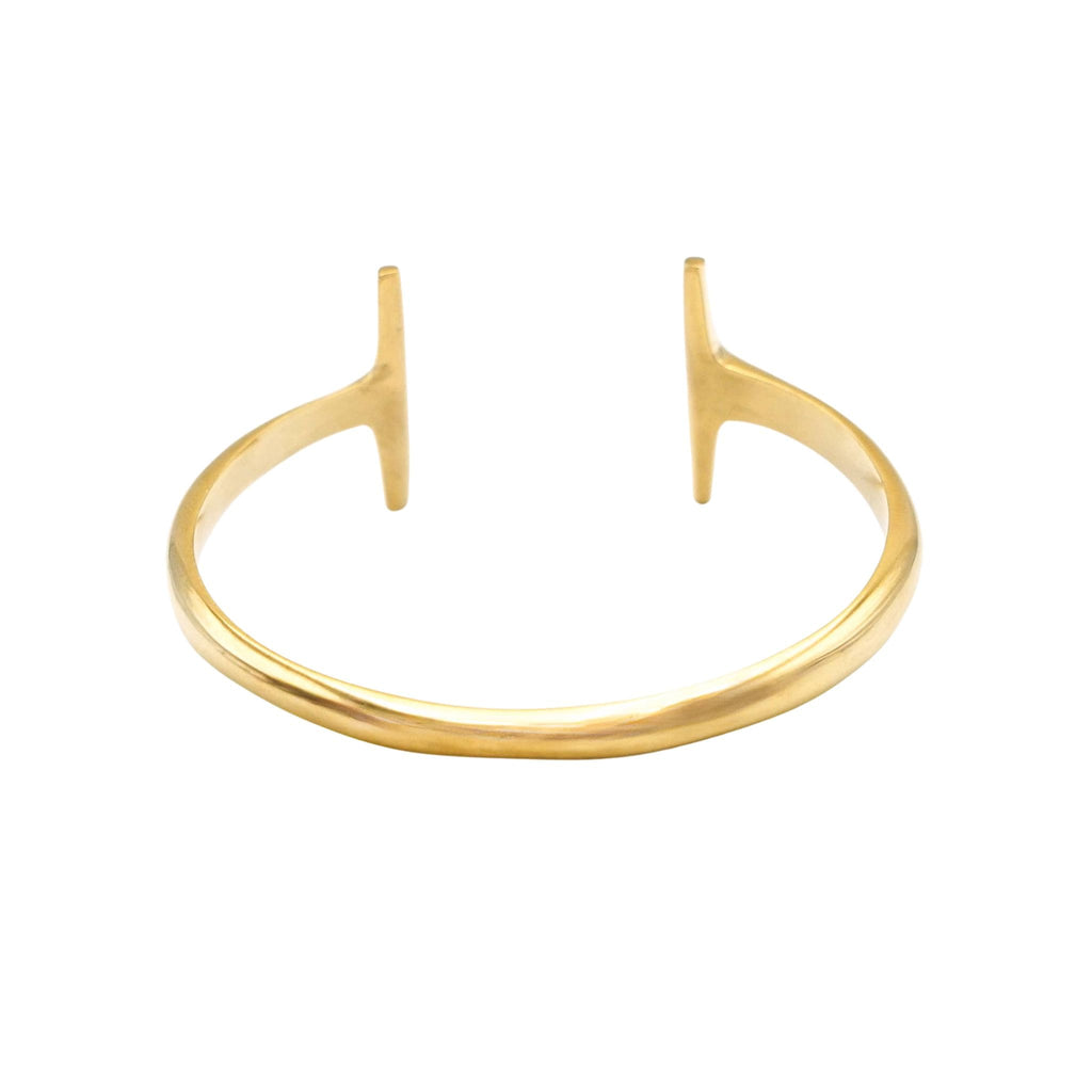 Double T Wrap Around Cuff Bracelet in Brass - Simba Bracelets La Vie Bien Double T Wrap Around Cuff Bracelet in Brass - Simba