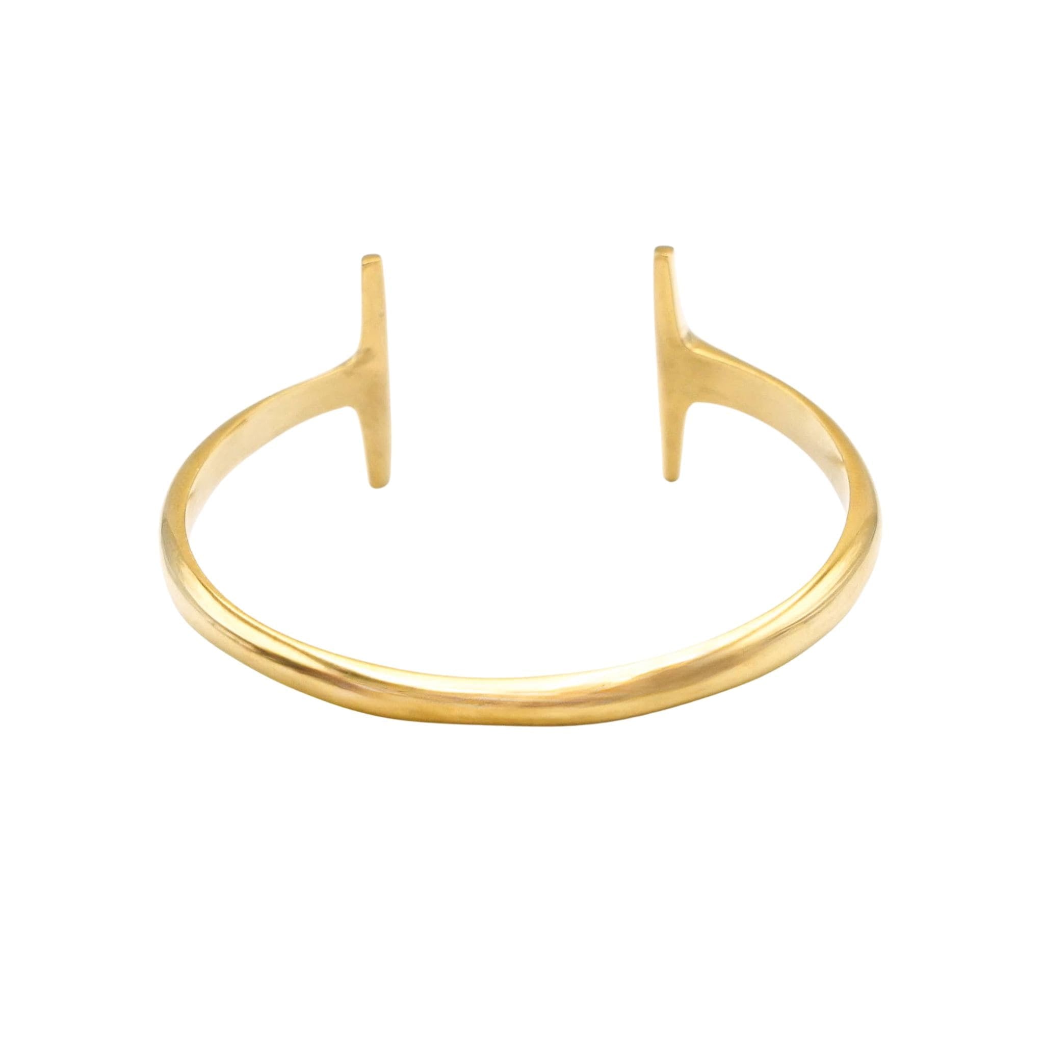 Double T Wrap Around Cuff Bracelet in Brass - Simba Bracelets La Vie Bien Double T Wrap Around Cuff Bracelet in Brass - Simba