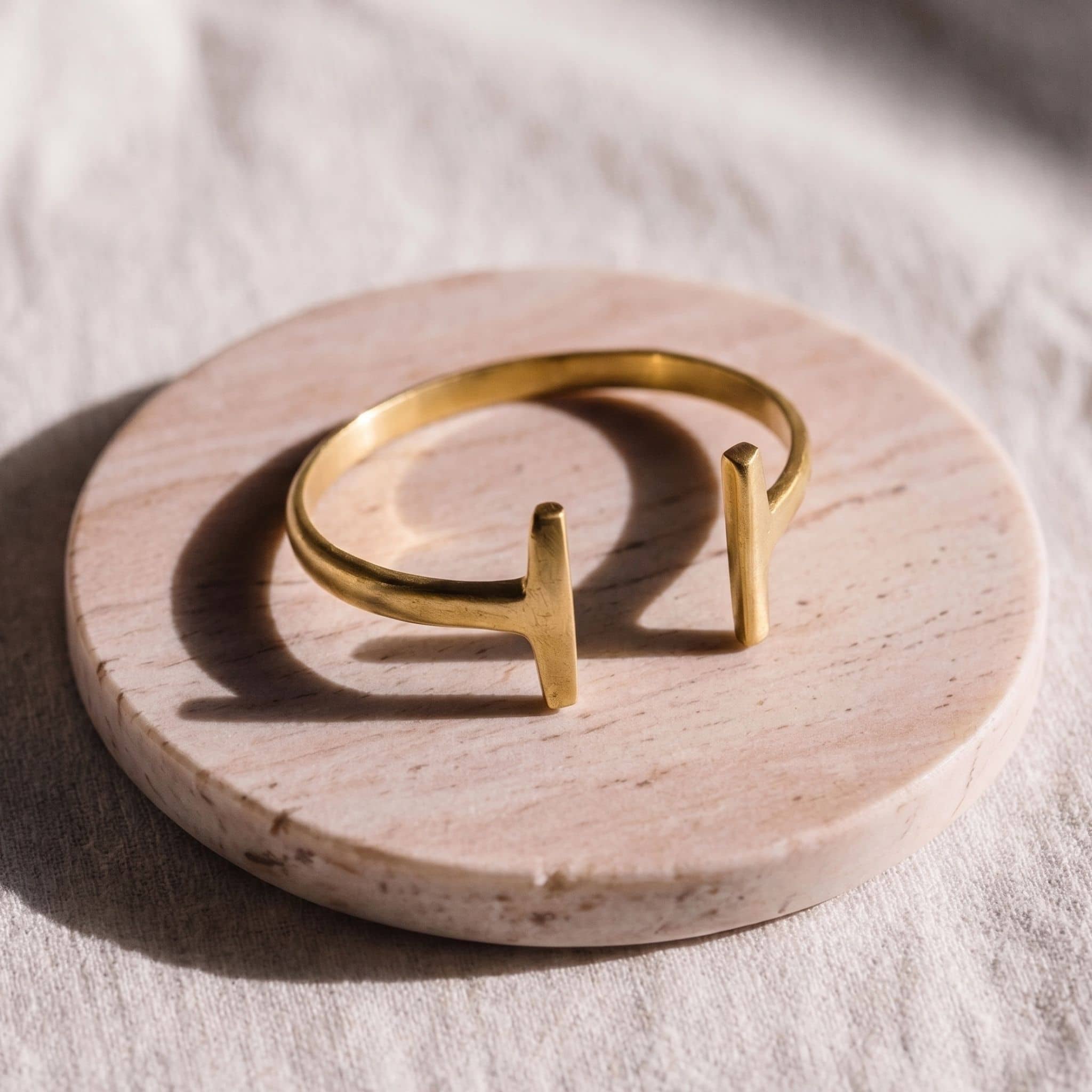 Double T Wrap Around Cuff Bracelet in Brass - Simba Bracelets La Vie Bien Double T Wrap Around Cuff Bracelet in Brass - Simba