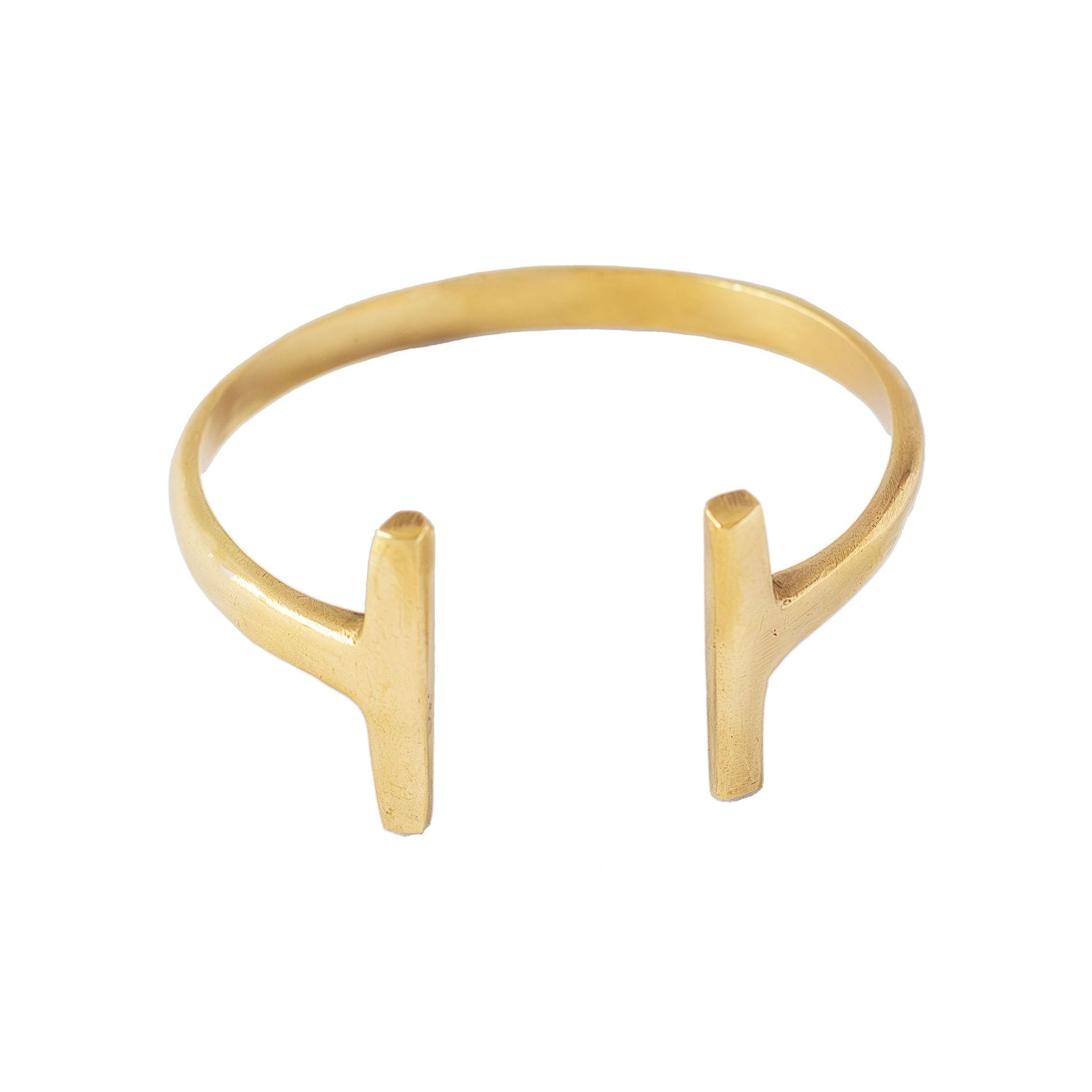 Double T Wrap Around Cuff Bracelet in Brass - Simba Bracelets La Vie Bien Double T Wrap Around Cuff Bracelet in Brass - Simba