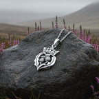 Double Thistle Scottish Luckenbooth Necklace in Sterling Silver Pendant La Vie Bien Double Thistle Scottish Luckenbooth Necklace in Sterling Silver