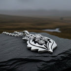 Double Thistle Scottish Luckenbooth Necklace in Sterling Silver Pendant La Vie Bien Double Thistle Scottish Luckenbooth Necklace in Sterling Silver