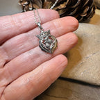Double Thistle Scottish Luckenbooth Necklace in Sterling Silver Pendant La Vie Bien Double Thistle Scottish Luckenbooth Necklace in Sterling Silver