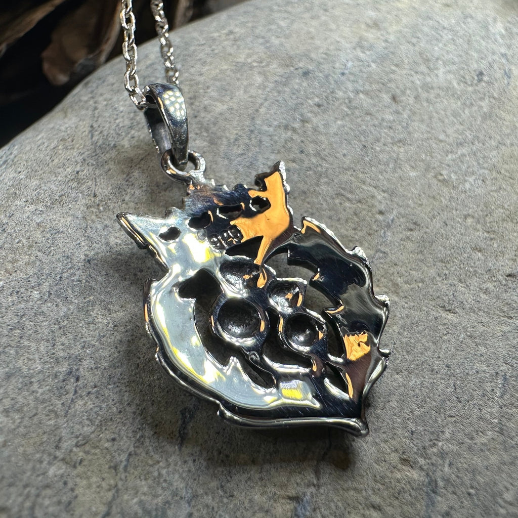 Double Thistle Scottish Luckenbooth Necklace in Sterling Silver Pendant La Vie Bien Double Thistle Scottish Luckenbooth Necklace in Sterling Silver