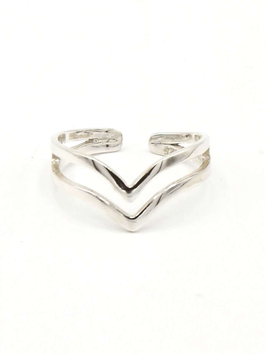 Double V Sterling Silver Ring