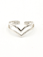 Double V Sterling Silver Ring