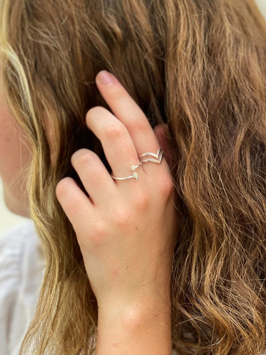 Double V Sterling Silver Ring