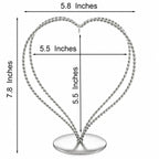 Double Wire Heart Twisted Silver Metal Ornament Display Stand 7.8 Inches Ornament Stands La Vie Bien Double Wire Heart Twisted Silver Metal Ornament Display Stand 7.8 Inches