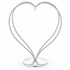 Double Wire Heart Twisted Silver Metal Ornament Display Stand 7.8 Inches Ornament Stands La Vie Bien Double Wire Heart Twisted Silver Metal Ornament Display Stand 7.8 Inches
