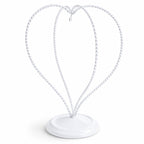 Double Wire Heart Twisted White Paint Metal Ornament Display Stand 7.8 Inches Ornament Stands La Vie Bien Double Wire Heart Twisted White Paint Metal Ornament Display Stand 7.8 Inches