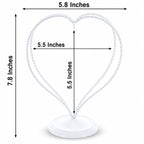 Double Wire Heart Twisted White Paint Metal Ornament Display Stand 7.8 Inches Ornament Stands La Vie Bien Double Wire Heart Twisted White Paint Metal Ornament Display Stand 7.8 Inches