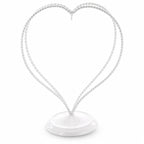Double Wire Heart Twisted White Paint Metal Ornament Display Stand 7.8 Inches Ornament Stands La Vie Bien Double Wire Heart Twisted White Paint Metal Ornament Display Stand 7.8 Inches