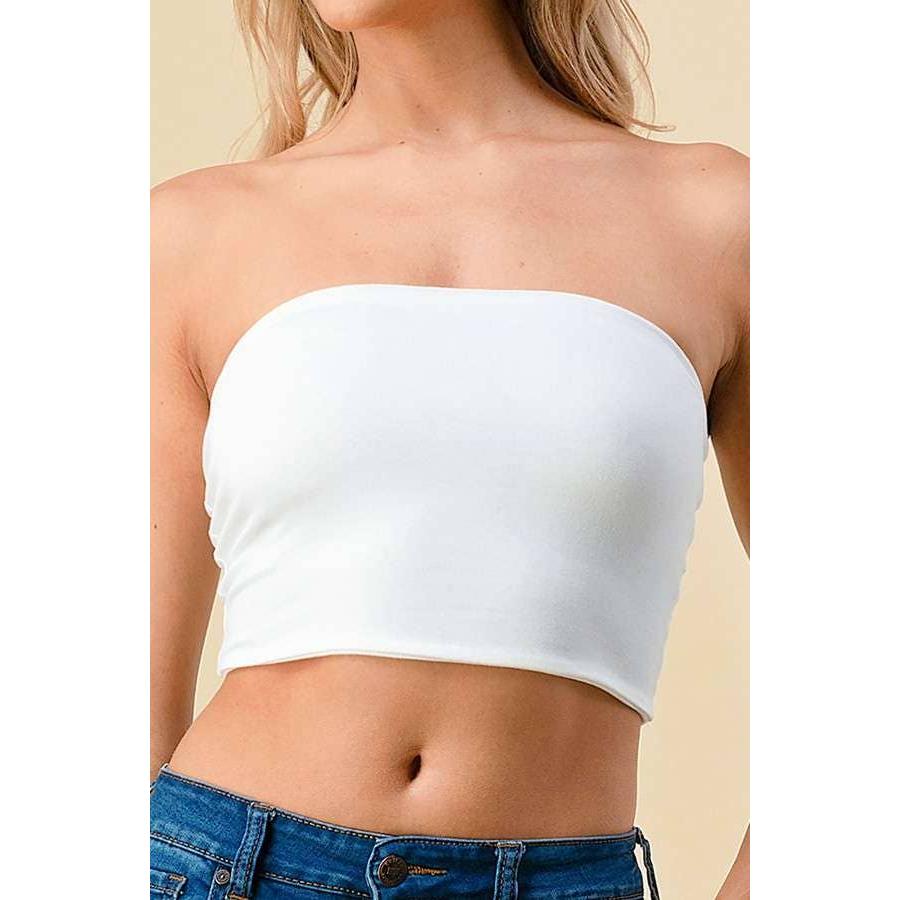 Doubled Layered Back Lace Up Tube Top | Casual Style Sleeveless Cropped Top [Available in Sizes SM - L]
