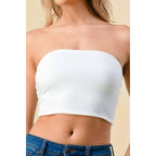 Doubled Layered Back Lace Up Tube Top | Casual Style Sleeveless Cropped Top [Available in Sizes SM-L] by The Bullish Store