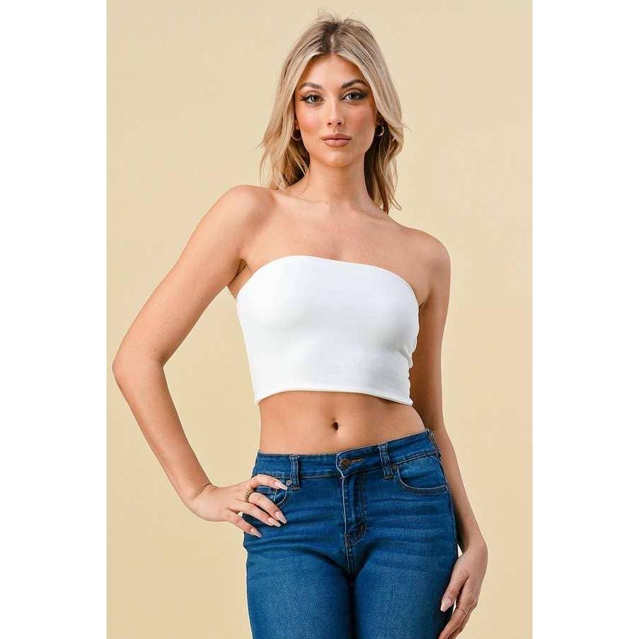 Doubled Layered Back Lace Up Tube Top | Casual Style Sleeveless Cropped Top [Available in Sizes SM - L]